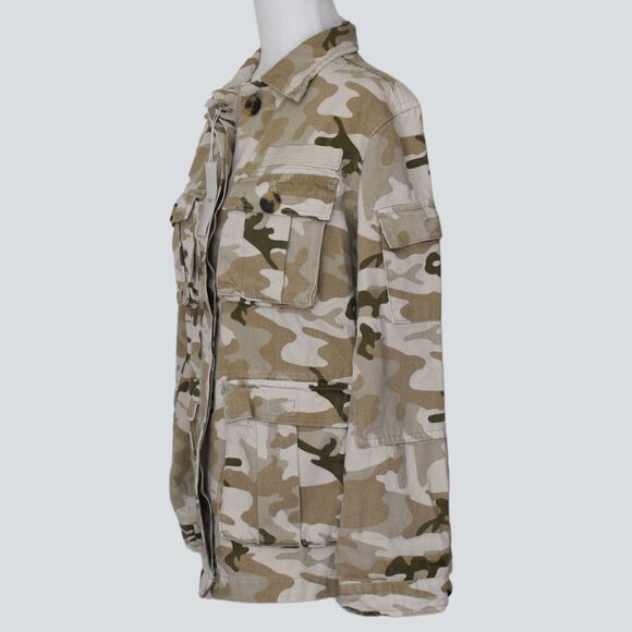 BEHRSKA % 100 Cotton Camo Army Jacket Size XS - Picture 2 of 6